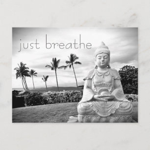 Hawaii Buddha Black and White Foto Atmen Sie einfa Postkarte