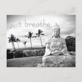 Hawaii Buddha Black and White Foto Atmen Sie einfa Postkarte