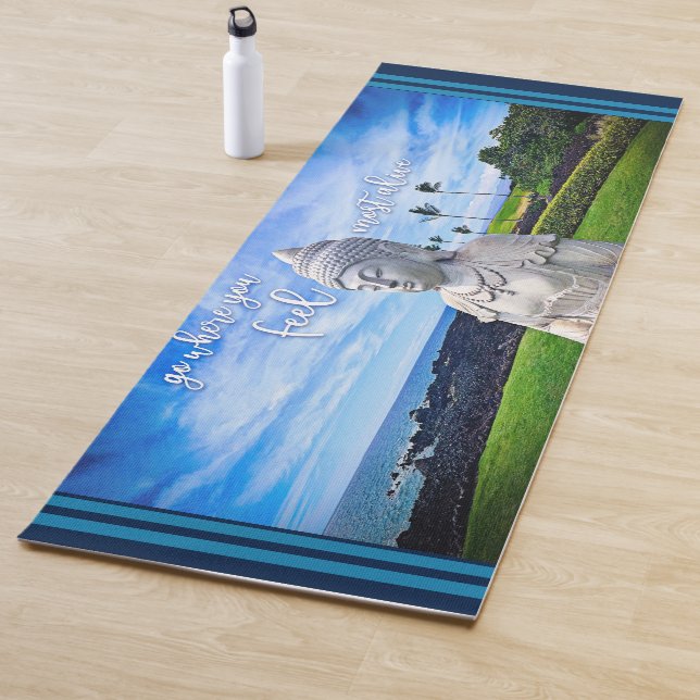 Hawaii Buddha Foto Inspirational Zitat tropisch Yogamatte (Beispiel)