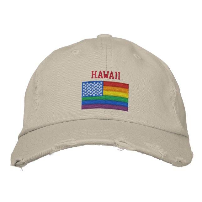 Hawaii Celebrates Equality Baseball Cap Bestickte Kappe (Vorderseite)