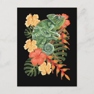 Hawaii Chameleon Blume Reptile Postkarte