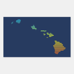 Hawaii Chill Fade Rechteckiger Aufkleber
