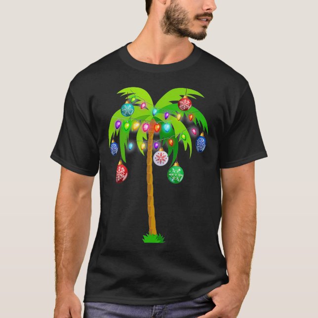 Hawaii Christmas Palm Tree Tropical Xmas Coconut L T-Shirt (Vorderseite)