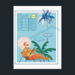 Hawaii Christmas Santa Travel Tropical Beach Feiertagspostkarte<br><div class="desc">Santa kommt in den Urlaubssgeist mit der frische Küstenluft,  dem unberührten tropischen Strand und den Palmen. Frohe Weihnachten in hawaiianisch.</div>