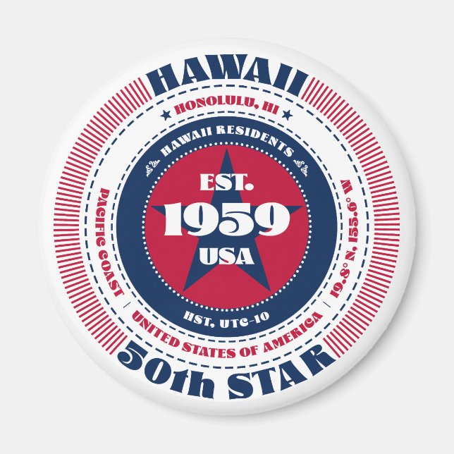 Hawaii Circle Typografie Souvenir Magnet (Vorne)