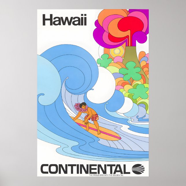 Hawaii - Continental - Vintage Reiseposter Poster (Vorne)