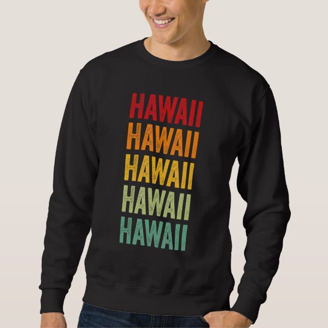 Hawaii County Hawaii Regenbogen-Text-Design Sweatshirt (Vorderseite)
