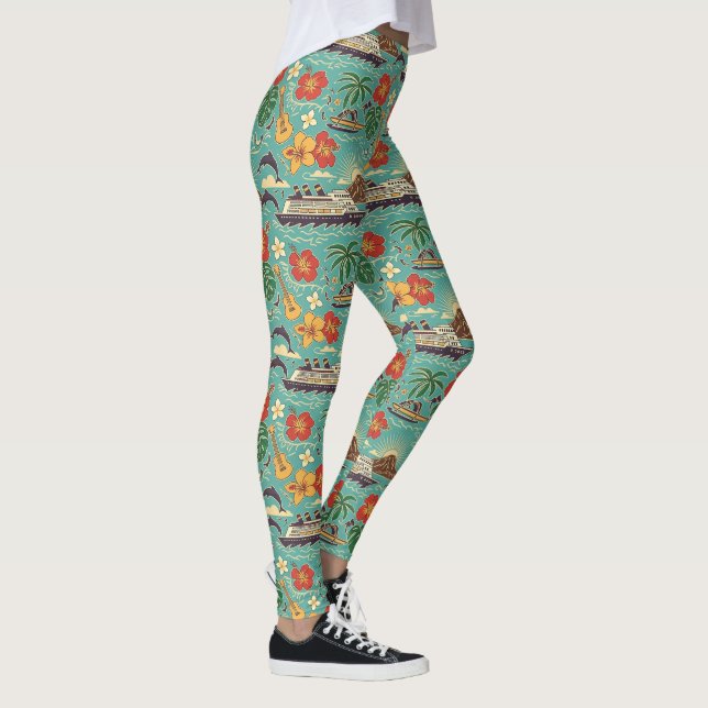 Hawaii Cruise Tropical Island Ship Design Leggings (Rechts)