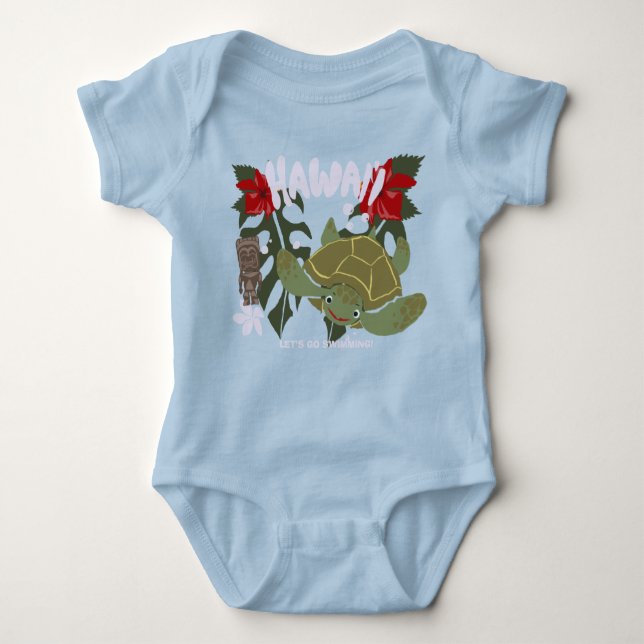 Hawaii Cute Tropical Sea Turtle Baby Suit  Baby Strampler (Vorderseite)