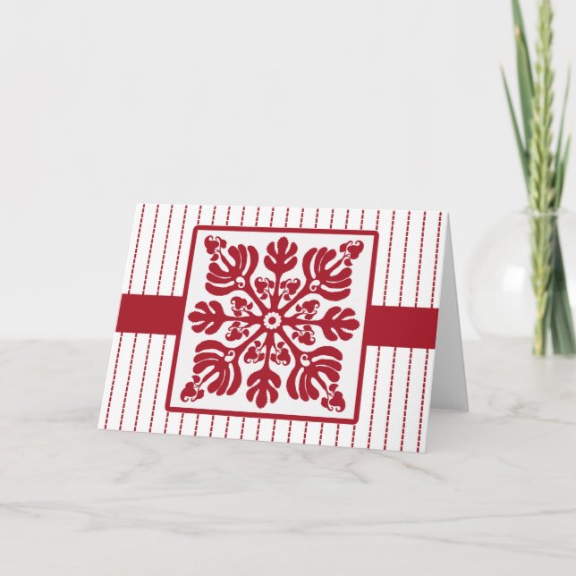 Hawaii Day, Hawaiian Quilt Design Karte (Vorderseite)