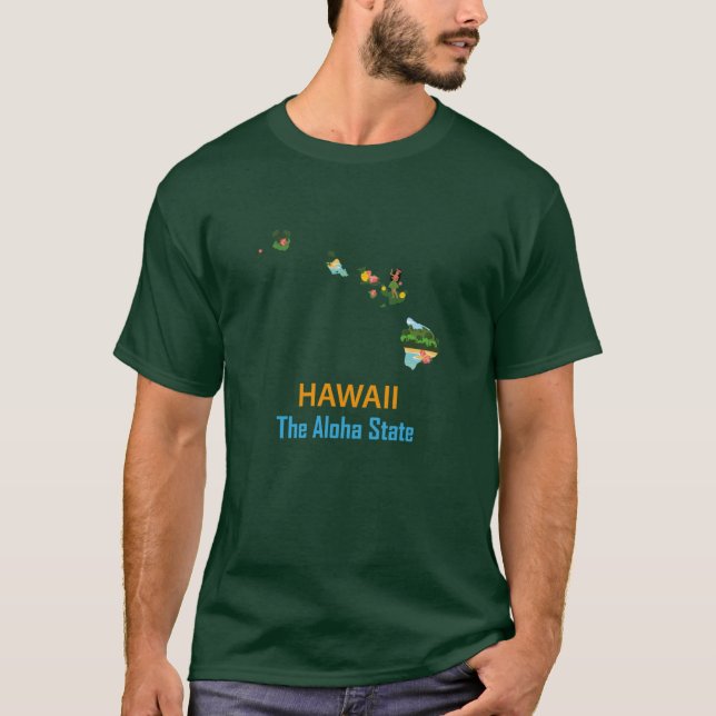 Hawaii Der Aloha Staat Autoaufkleber Oversifiziert T-Shirt (Vorderseite)
