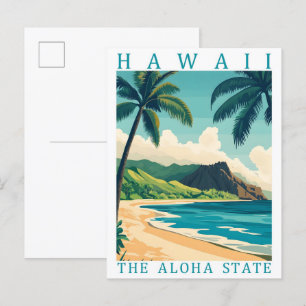 Hawaii der Aloha-Staat USA Reiseziel Postkarte