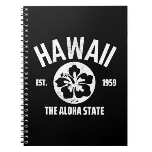 Hawaii Der Aloha-Staat Vintage-State-Grafik Notizblock