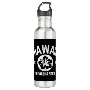 Hawaii Der Aloha Staat Vintager Staat Grafik Edelstahlflasche