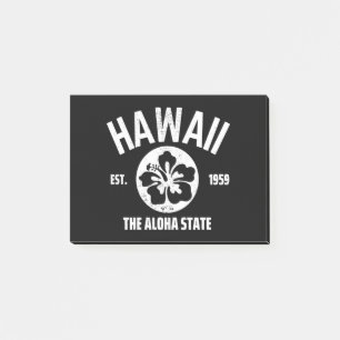 Hawaii Der Aloha Staat Vintager Staat Grafik Post-it Klebezettel