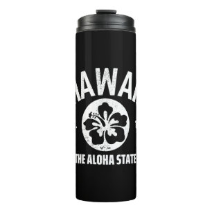Hawaii Der Aloha Staat Vintager Staat Grafik Thermosbecher