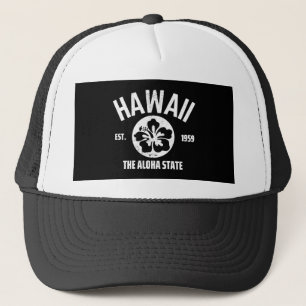 Hawaii Der Aloha Staat Vintager Staat Grafik Truckerkappe