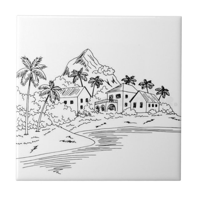 Hawaii-Design Fliese (Vorderseite)