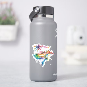 Hawaii Design mit bunten Spritzern Aufkleber