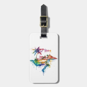 Hawaii Design mit bunten Spritzern Gepäckanhänger