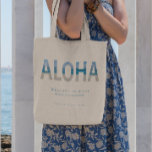 Hawaii Destination Wedding Welcome Bag for Hotel Tragetasche<br><div class="desc">Thank your guests for coming to your wedding with this beautiful ALOHA beach photo typography wedding welcome bag in their hotel room. They'll be so happy they're joining you to hear you say your I Do's in Hawaii.</div>