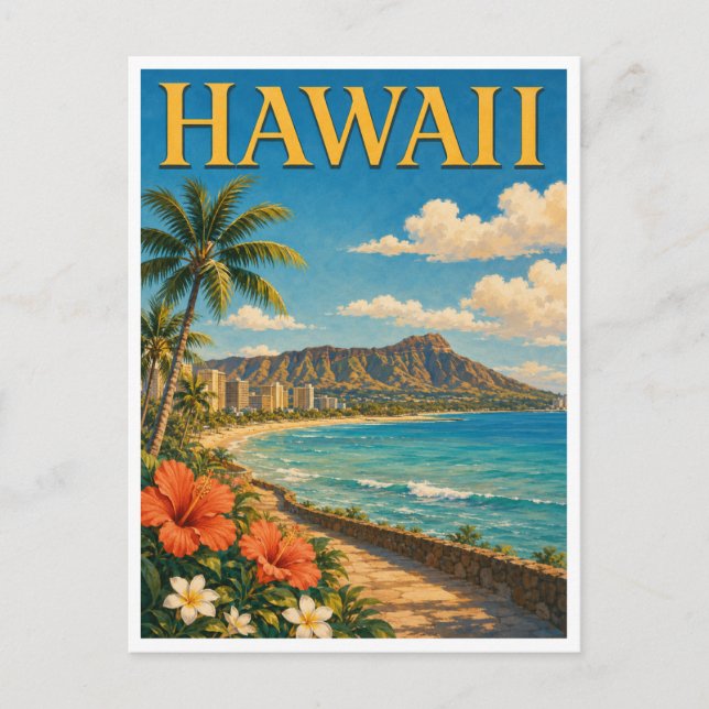 Hawaii Diamond Head GeoSaga Postkarte (Vorderseite)