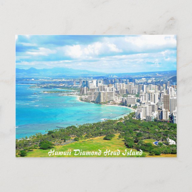 Hawaii Diamond Head Island Postkarte (Vorderseite)