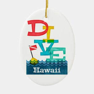 Hawaii Dive - farbenfrohe Scuba Keramik Ornament