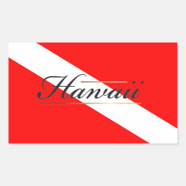 Hawaii Dive Flag Rechteckiger Aufkleber
