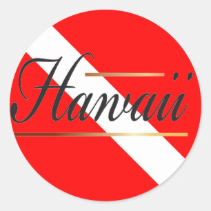 Hawaii Dive Flag Runder Aufkleber