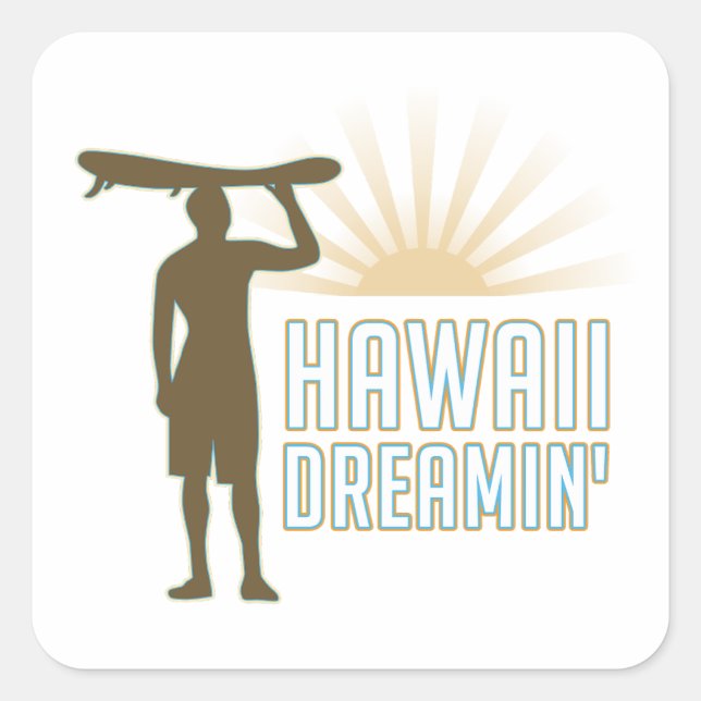 Hawaii Dreaming Quadratischer Aufkleber (Vorderseite)