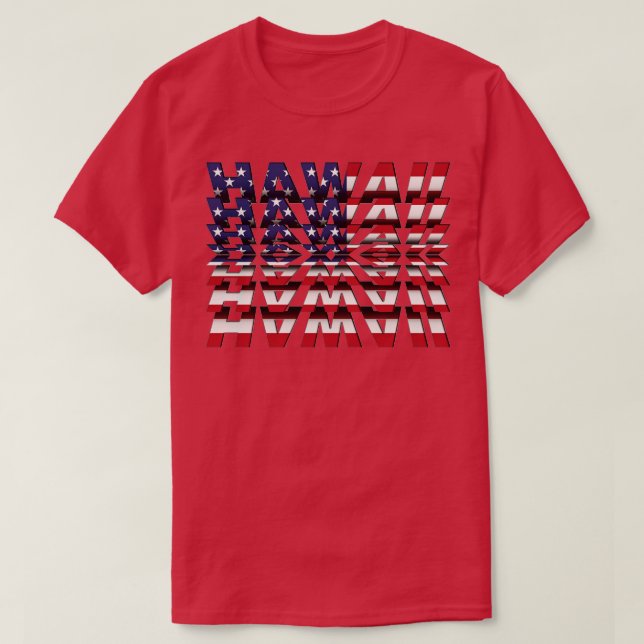 Hawaii Drehe Texteffekt T-Shirt (Design vorne)