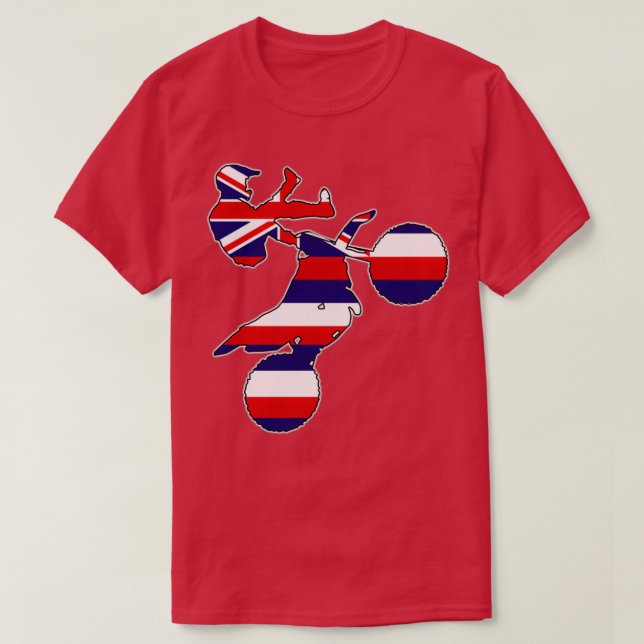 Hawaii-Fahnenrad T-Shirt (Design vorne)