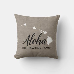 Hawaii-Familie Monogram-Staat-Kopfkissen Kissen