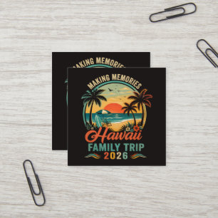 Hawaii-Familienreise Tropischer Sonnenuntergang 20 Quadratische Visitenkarte