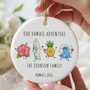 Hawaii-Familienurlaub-Reise-Weihnachtsschmuck Keramik Ornament