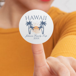 Hawaii Familienurlaub Runder Aufkleber
