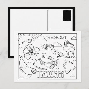 Hawaii-Farbkollage Postkarte