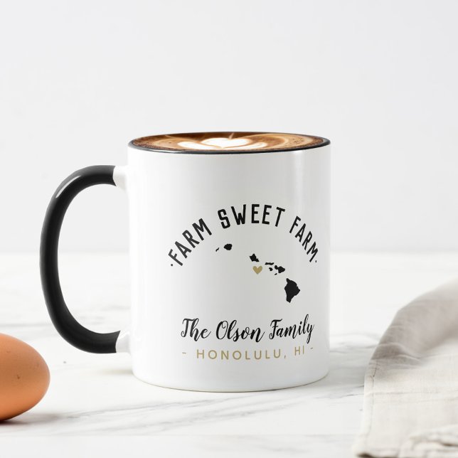 Hawaii Farm Sweet Farm Family Monogram Tasse (Von Creator hochgeladen)