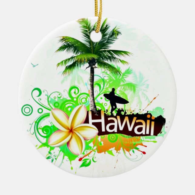 Hawaii-Ferien-Reise-Andenken Keramikornament (Vorne)