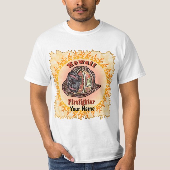 Hawaii Feuerwehrmann T-Shirt  (Vorderseite)