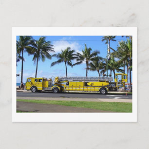 Hawaii Fire Truck Postcard Postkarte