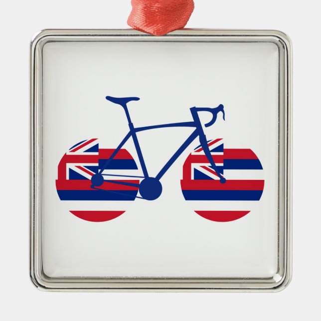 Hawaii Flag Cycling Ornament Aus Metall (Vorne)