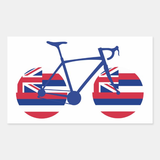 Hawaii Flag Cycling Rechteckiger Aufkleber (Vorderseite)