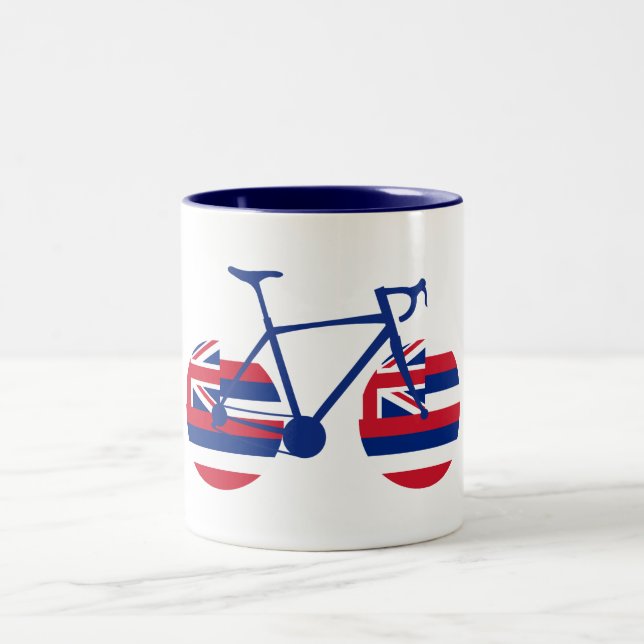 Hawaii Flag Cycling Zweifarbige Tasse (Mittel)