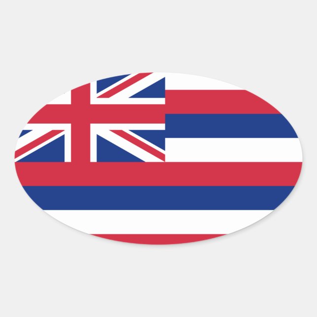 Hawaii* Flag Europa-Stil Oval Ovaler Aufkleber (Vorderseite)