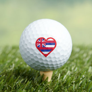 Hawaii-Flagge und Herz-Design Golfball