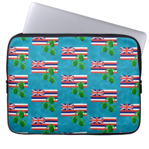 Hawaii-Flagge und Meeresschildkröten Laptopschutzhülle