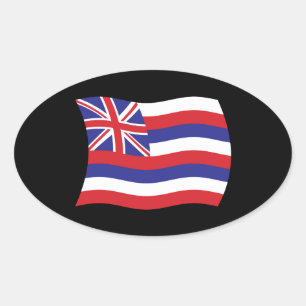 Hawaii-Flaggen-Aufkleber Ovaler Aufkleber