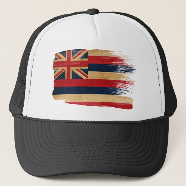 Hawaii-Flaggen-Fernlastfahrer-Hut Truckerkappe (Vorderseite)